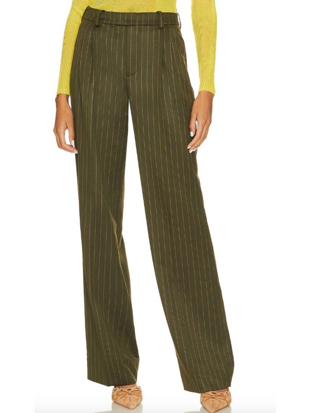 Favorite Daughter Agnes Pant Trousers in Green Stripe Size 4